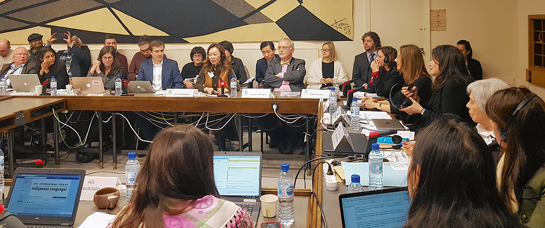 Na diskusiji składnostnje wotewrjenja lěta indigenych rěčow 2019 w Parisu Foto: <b> Ielyzaveta Waltherowa</b>