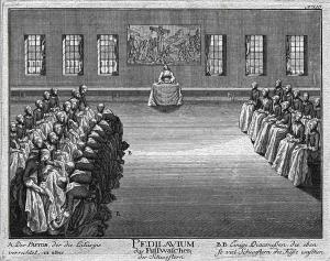 Diakonisy při myću nohow, kopororytwa 1757 Reprodukcija: Archiw Ochranowskeje bratrowskeje jednoty