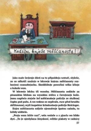 Strona z knihi »Małe šerjenje« wot Otfrieda Preußlera, kotraž je jako přełožk do hornjoserbšćiny w nakładnistwje Veles wušła (2026, 120 stronow, staroba: wot 6 lět).