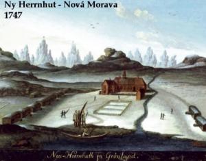 Ny Herrnhut – Nova Morawa 1747 (Unitätsarchiv Herrnhut/Archiv der Herrnhuter Brüdergemeine).
