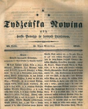 Smolerjowa rozprawa wo prěnim spěwanskim swjedźenju z mjenowanjom wobdźělenych wučerjow Reprodukcija: Serbski kulturny archiw