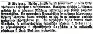 1. februara 1885, dozałoženje WSBT Reprodukcija: z artikla SN z dnja 07.02.1885